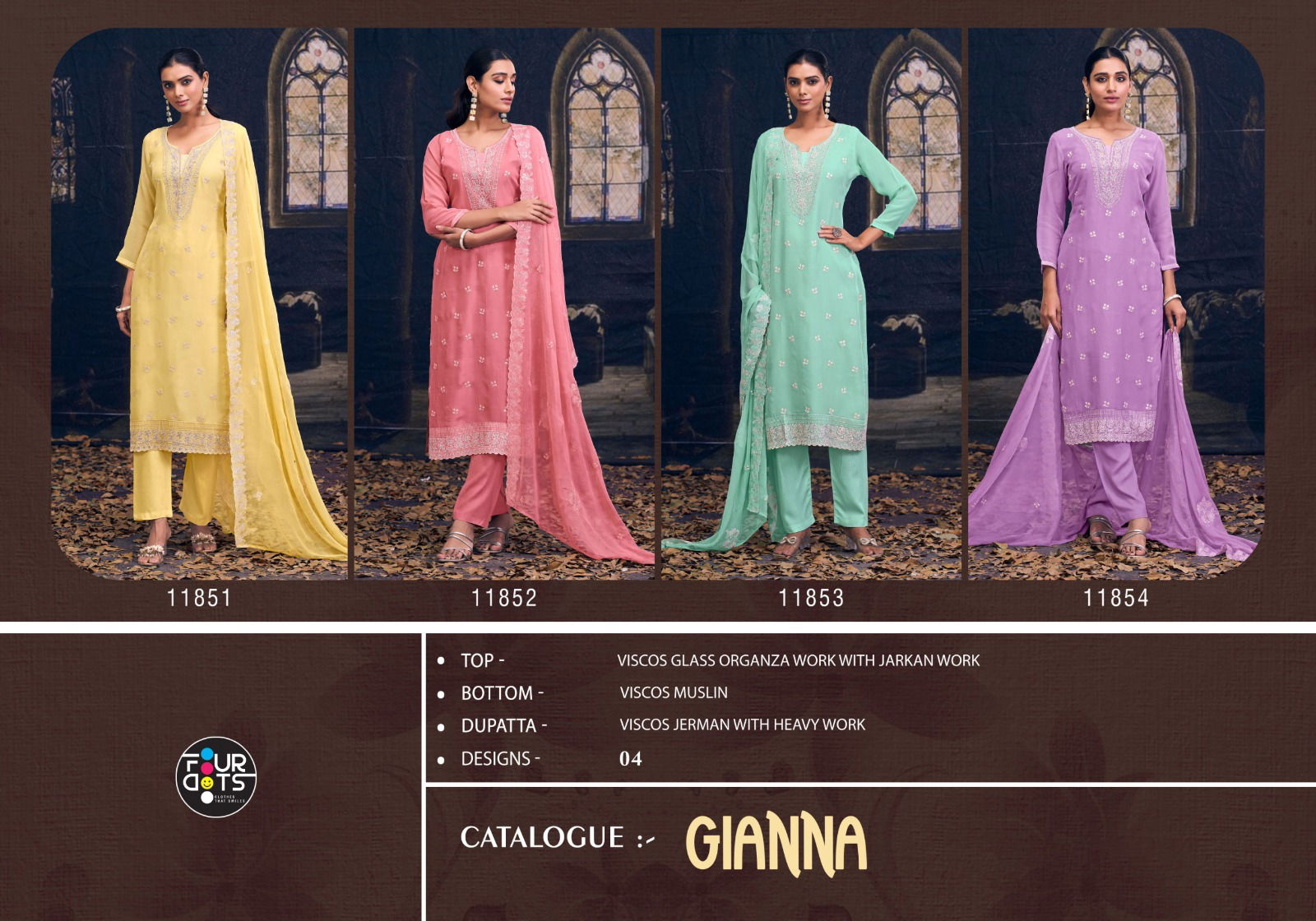 Gianna By Fourdots Viscose Designer Salwar Suits Wholesalers In Delhi